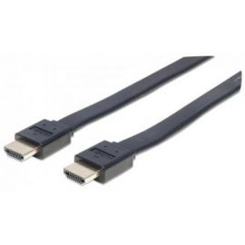 Cable HDMI Plano 3 Mts Manhattan Ethernet 3D 4K Macho-Macho Velocidad 2.0