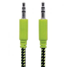 Cable Estereo A Ipod M-M 1.0M Textil Negro/Verde 1.0M Blister