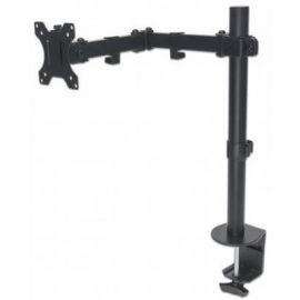 Soporte de Escritorio Móvil MANHATTAN 4615428 kg, Negro, Acero, Monitor, Universal