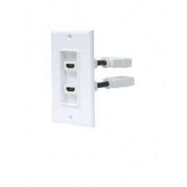 Placa de pared HDMI MANHATTAN 771726Blanco, HDMI, HDMI, HDMI, Hembra/hembra