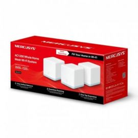 Sistema Wifi de malla AC1200, 300 Mbps a 2.4 GHZ. + 867 Mbps a 5 GHZ, puertos 10/100/ Mbps, 4 antenas internas
