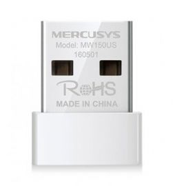 Adaptador NANO USB 2.0 MERCUSYS MW150US - Color blanco, 150 Mbit/s