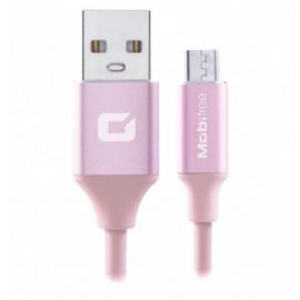 Cable USB a Micro USB Mobifree 1M, Carga y transferencia de datos, USB, Micro USB, Macho/Macho, 1 m, Rosa