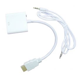Convertidor HDMI/VGA Naceb Technology - HDMI, VGA, Macho/hembra, Color blanco