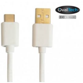 Cable USB Tipo C1 metro carga / datos color blanco. Premium OvalTech
