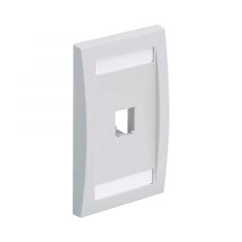 Placa de Pared Vertical Ejecutiva, Salida Para 1 Puerto Mini-Com, Con Espacios Para Etiquetas, Color Blanco