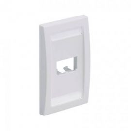 Placa de Pared Vertical Ejecutiva, Salida Para 2 Puertos Mini-Com, Con Espacios Para Etiquetas, Color Blanco