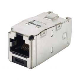 Conector Jack RJ45 Blindado, Estilo TG, Mini-Com, Categoría 6A, de 8 posiciones y 8 cables, Color Negro