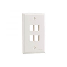 Placa de Pared Vertical, Salida Para 4 Puertos Keystone, Color Blanco