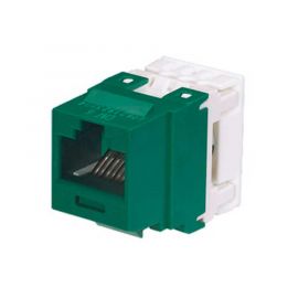 Conector Jack Estilo 110 (de Impacto), Tipo Keystone, Categoría 6, de 8 posiciones y 8 cables, Color Verde