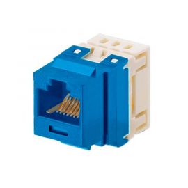 Conector Jack Estilo 110 (de Impacto), Tipo Keystone, Categoría 5e, de 8 posiciones y 8 cables, Color Azul
