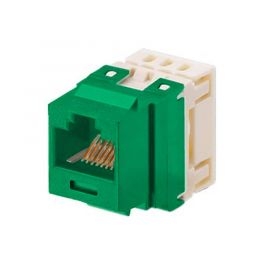 Conector Jack Estilo 110 (de Impacto), Tipo Keystone, Categoría 5e, de 8 posiciones y 8 cables, Color Verde