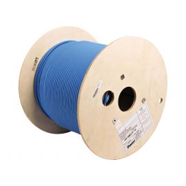 Bobina de Cable Blindado F/UTP de 4 Pares, Cat6A, Soporte de Aplicaciones 10GBase-T, LSZH (Libre de Gases Tóxicos), Color Azul, 305m