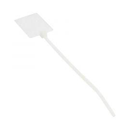 Cincho Para Identificación, 130 mm de Largo, Área de Marcado de 19.1 x 26.4 mm, Nylon 6.6, Color Natural, Bolsa de 100pz