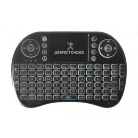 Mini Teclado PERFECT CHOICE PC-201007, QWERTY, Negro, Universal, Inalámbrico