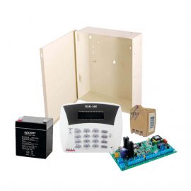 Kit de Alarma Hunter8 con Panel de Alarma, Teclado, Gabinete, Batería y Transformador.