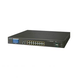 Switch administrable L3 16 puertos gigabit c/PoE 802.3bt, 2 puertos 10G SFP+ con pantalla tactil (400W)