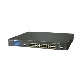 Switch Administrable L2+, 24 puertos Gigabit PoE 802.3bt, 4 puertos 10G SFP+,Pantalla táctil, (400W)