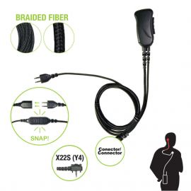 Micrófono con cable de fibra trenzada serie SNAP compatible con VERTEX VX-160/180/210/230/231/350/354/400/410/424/427.