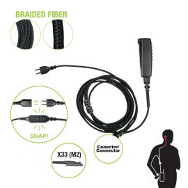 Cable para Micrófono audífono SNAP intercambiable con conector para Radios Motorola con conector multipin.