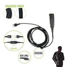Cable para Micrófono audífono SNAP intercambiable con conector para Radios HYTERA PD-7