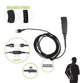 Cable para Micrófono audífono SNAP intercambiable con conector para Radios Hytera X1E/P, Z1P, PD6.