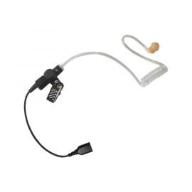 Auricular de tubo acústico transparente con cable de fibra tranzada con conector SNAP tipo MIRAGE. Requiere micrófono de solapa de 1 o 2 hilos de la Serie SNAP.