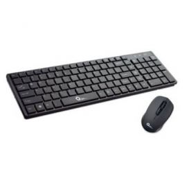 Kit teclado y mouse inalámbrico Qian QAKI18001, Estándar, 105 teclas, Negro, 10m, 1000 DPI