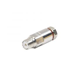 Conector UHF Hembra (SO-239) de Rosca para cable LDF4-50A, Bronce Blanco/ Plata/ Teflón.