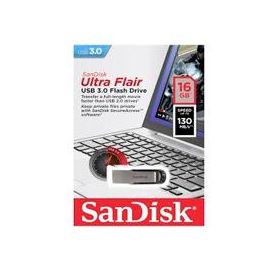 Memoria Sandisk 16 Gb USB 3.0 Ultra Flair Metálica para Mac y Windows 130Mb/S