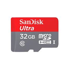 Memoria Sandisk 32 Gb Micro SDHC Ultra 100Mb/S Clase 10 Full HD A1 C/Adaptador