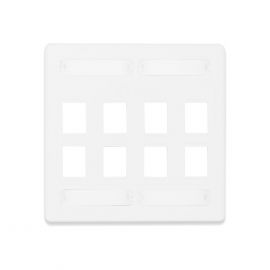 Placa de Pared Doble Modular 10G MAX de 8 Salidas, Color Blanco