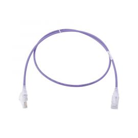 Patch Cord MC6 Modular Cat6 UTP, CM/LS0H, 3ft, Color Violeta, Diámetro Reducido (28AWG), Versión Bulk (Sin Empaque Individual)