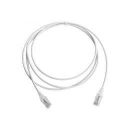 Patch Cord MC6 Modular Cat6 UTP, CM/LS0H, 7ft, Color Blanco, Diámetro Reducido (28AWG), Versión Bulk (Sin Empaque Individual)