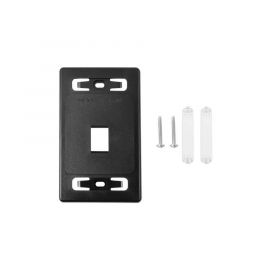 Placa de pared modular MAX, de 1 salida, Color Negro