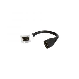 Adaptador HDMI con Pigtail Hembra-Hembra, Para vídeo 720 o 1080p, Compatible con Faceplates MAX Siemon de 2 salidas, Color Blanco