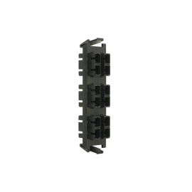 Placa acopladora de Fibra Óptica Quick-Pack, Con 6 Conectores SC Duplex (12 Fibras), Negro