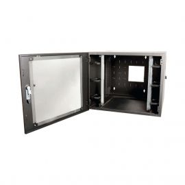 Gabinete de Pared Estándar de 19in, Abatible, de 12 UR, 610 mm de Profundidad, Color Negro