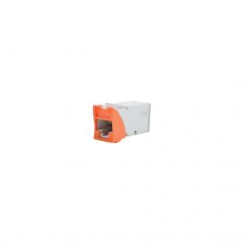 Jack Z-MAX UTP Categoría 6, Montaje híbrido en Placa de Pared (Plano y Angulado), Color Naranja