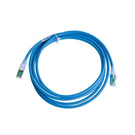 Patch Cord Z-MAX Cat6A S/FTP, CM/LS0H, 10ft, Color Azul, Versión Bulk (Sin Empaque Individual)