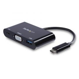Adaptador Multifunción de Viajes USB-C a VGA con Entrega de Potencia y Puerto USB-A, Mini Docking Station, Startech