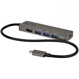 Docking Station Usb-C - Adaptador Multipuertos Usb Tipo C A Hdmi 2.0B 4K De 60Hz (Hdr10) - Pd De 100W De Paso - Hub Usb 3.0 De 4 Puertos - Con Cable De 30Cm - Startech.Com Mod. Dkt30Chpd3