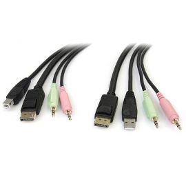 Cable Kvm De 1.8M Usb Displayport 4 En 1 Con Audio Y Micrófono - Startech.Com Mod. Dp4N1Usb6