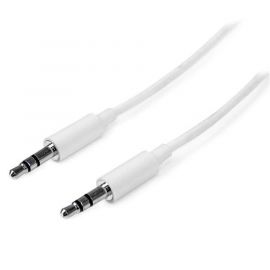 Cable de 3 Metros Delgado de Audio Estéreo con Plug Mini Jack de 3.5mm, Macho a Macho, Blanco, Startech Mod. Mu3Mmmswh