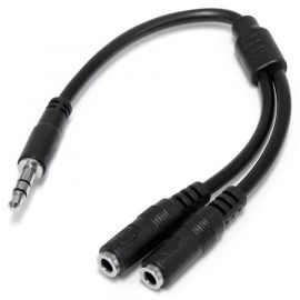 Adaptador Divisor de Cable Estéreo para Audífonos, Cable Splitter Delgado en y de 3.5mm Macho a 2X Hembra, Startech