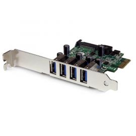 Tarjeta Adaptador PCI Express PCi-E USB 3.0 con UASP 4 Puertos y Alimentación SATA, Superspeed, 4X USB-A, Startech