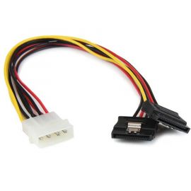 Adaptador Cable de 30Cm Divisor Molex 4 Pines a Doble SATA con Cierre Seguridad, Startech