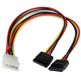 Adaptador Cable Divisor de Poder Lp4 en y Molex 4 Pines a SATA, 2X Hembra SATA y 1X Macho Lp4, Splitter, Startech