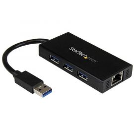 Hub Usb 3.0 Aluminio Con Cable 3 Puertos Y Adaptador Ethernet