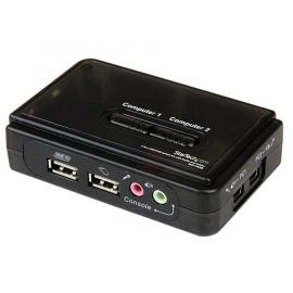 Juego Conmutador KVM 2 Puertos USB-Audio y Video VGA-2X USB a Hembra-2X Mini USB B Hembra-Hd15 Macho-Startech